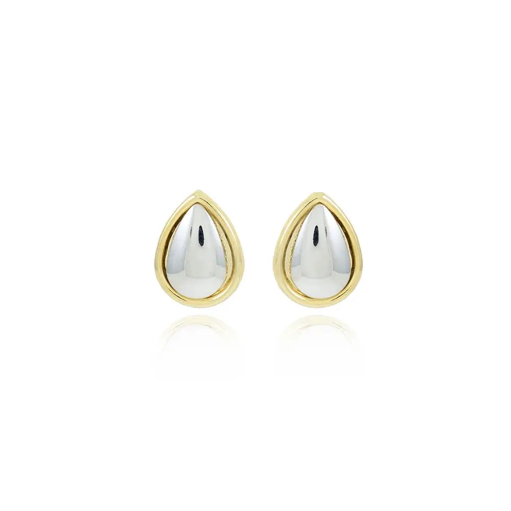 Duo Drop Earrings Gold, Rhodium Ireland Online Tamis Jewellery
