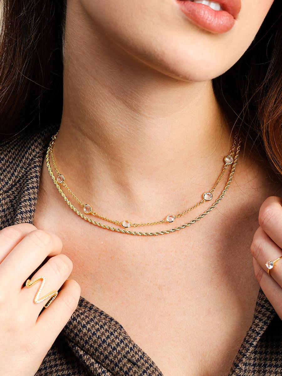 18k gold minimal gold necklace