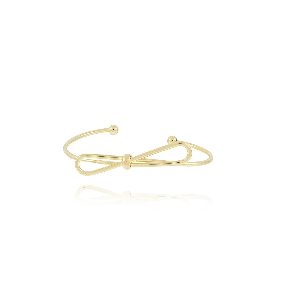 18k Gold Plated Adjustable Loop Bracelet Ireland with Elegant Bow Design for Everyday Wear