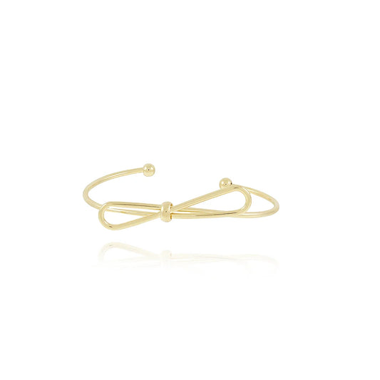 18k Gold Plated Adjustable Loop Bracelet Ireland with Elegant Bow Design for Everyday Wear