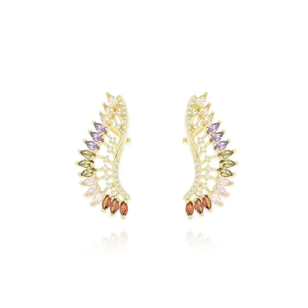 Tamis Jewellery Colorful Pave Ear Cuff Earrings Dublin - Tamis Jewellery Ireland