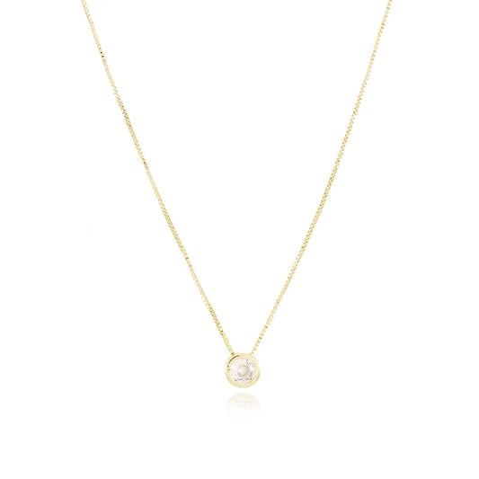 Delicate 18k Gold Plated Crystal Studded Pendant Ireland Online on a thin gold chain