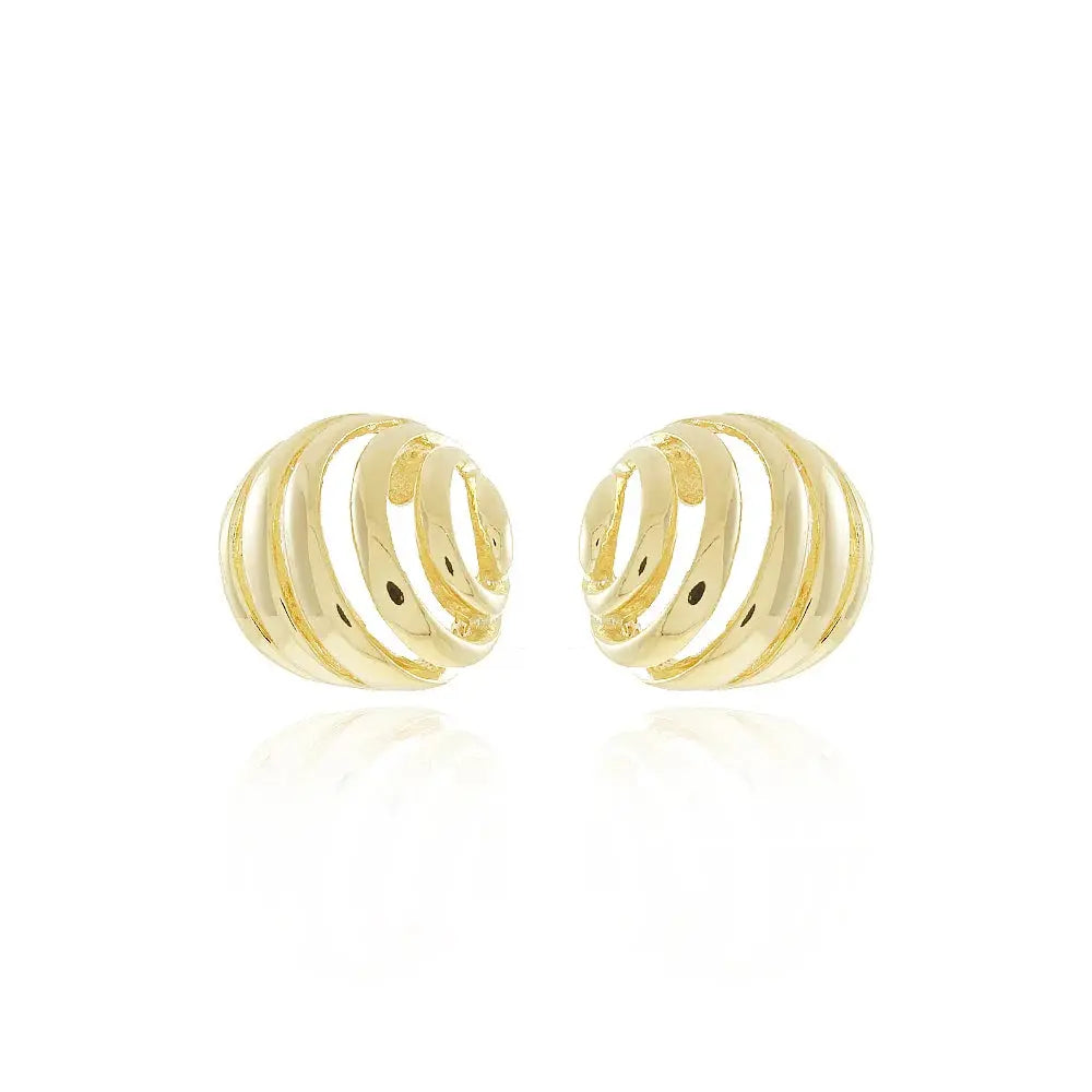 18k Gold Plated Damped Hoop Earrings - Tamis Jewellery Ireland