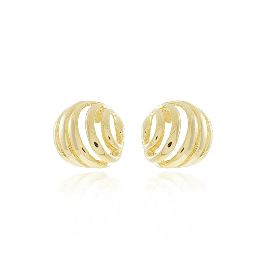 Stylish 18k Gold Plated Damped Hoop Earrings Ireland Online with a modern spiral design