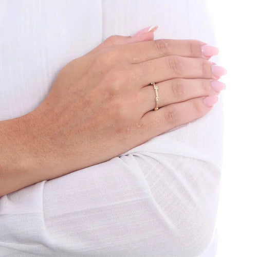 18k Gold Plated Detailed Ring Studded Ireland - Tamis Jewellery Ireland