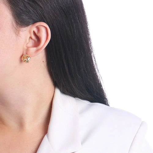 18k Gold Plated Interlaced Round Earring - Tamis Jewellery Ireland