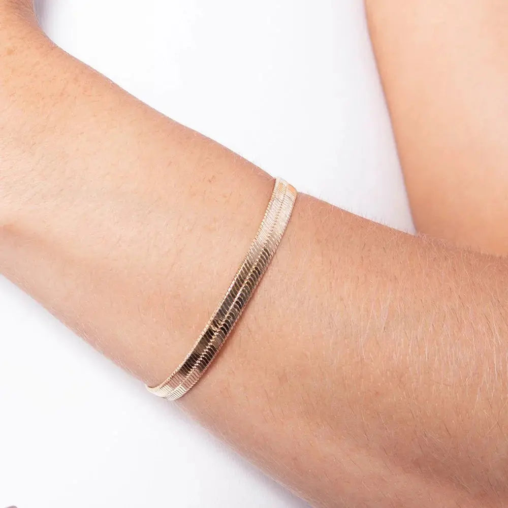 18k Gold Plated Laminated Mesh Bracelet - Tamis Jewellery Ireland
