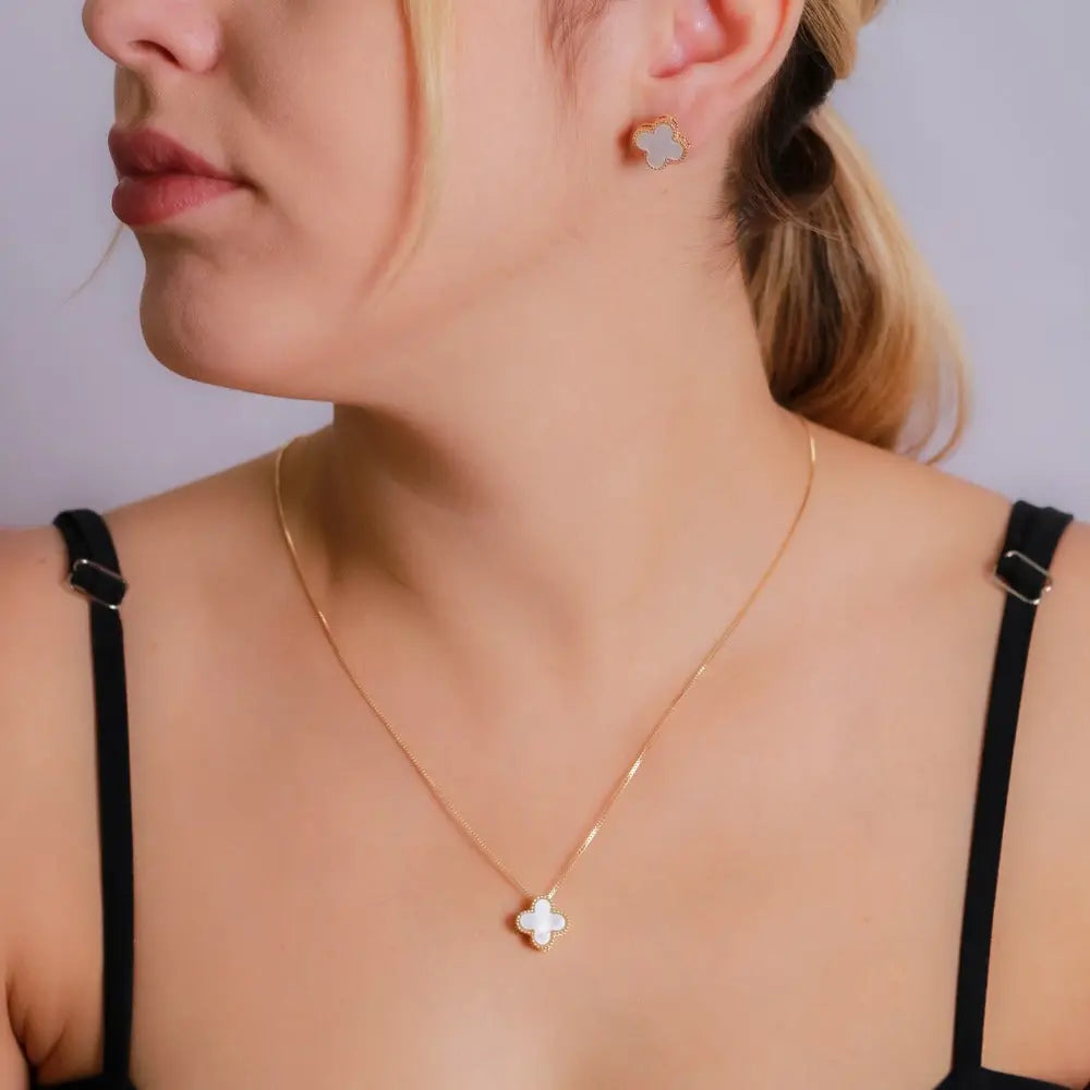 18k Gold Plated Luck Jewellery Set with Aqua Accents - Tamis Jewellery Ireland