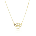 18k Gold Plated Paw and Heart Pendant Necklace Ireland - Tamis Jewellery Ireland