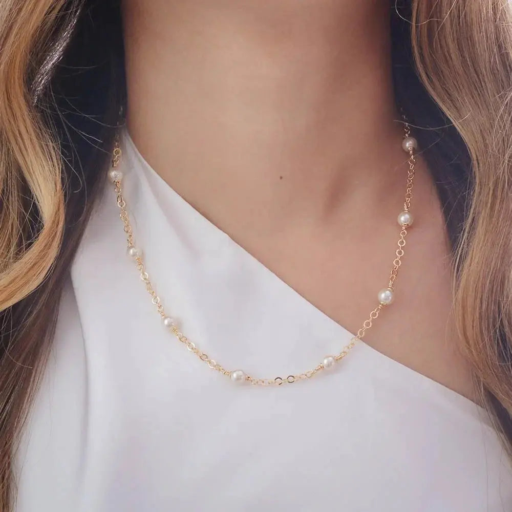 18k Gold Plated Pearl Choker Ireland Online - Tamis Jewellery Ireland