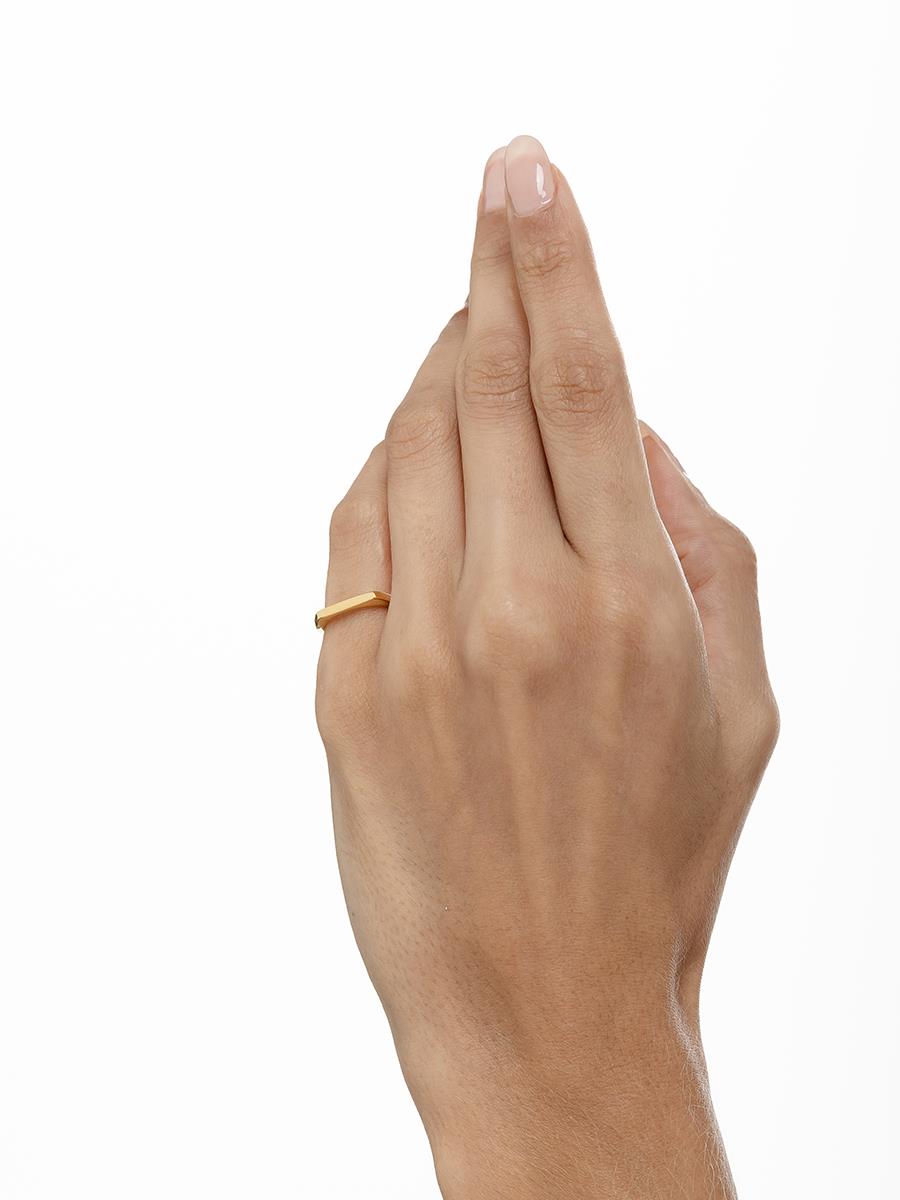 Minimalist 18k Gold Plated Plain Line Ring Ireland Online showcased on a hand