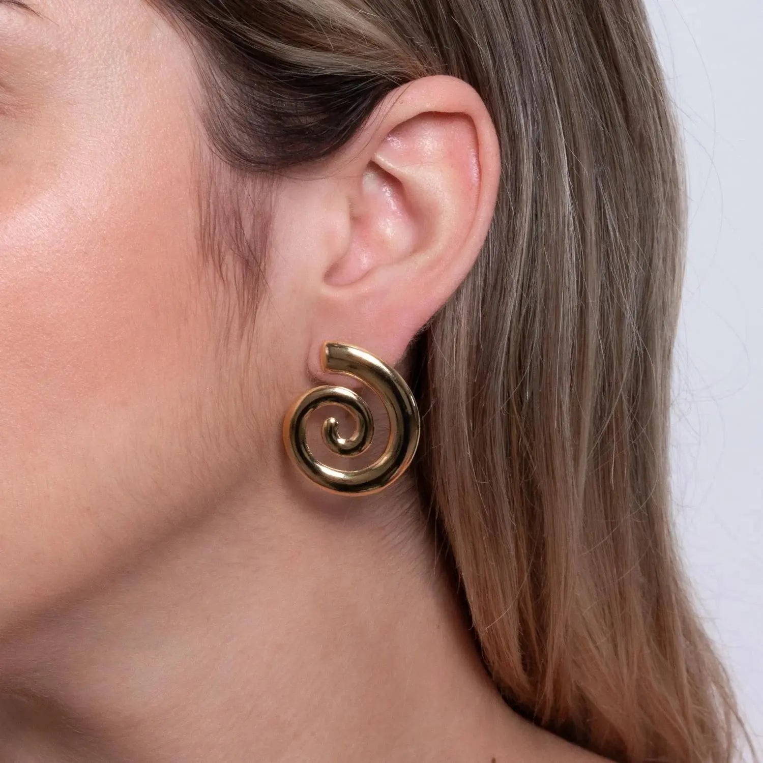 Tamis Jewellery 18k Gold Plated Spiral Hoop Earrings - Tamis Jewellery Ireland