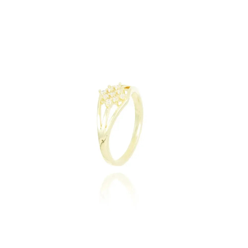 18k Gold Plated Studded Ring with Crystals - Tamis Jewellery Ireland