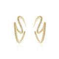 18k Gold Plated Twisted Half Hoop Earrings - Tamis Jewellery Ireland