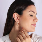 18k Gold Plated Twisted Half Hoop Earrings - Tamis Jewellery Ireland