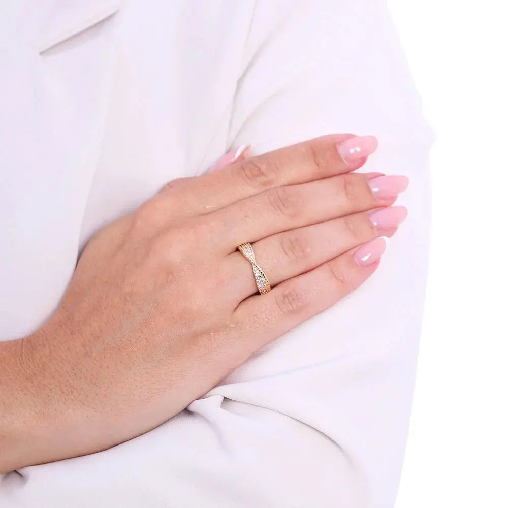 Tamis Jewellery 18k Gold Plated Twisted Ring - Tamis Jewellery Ireland