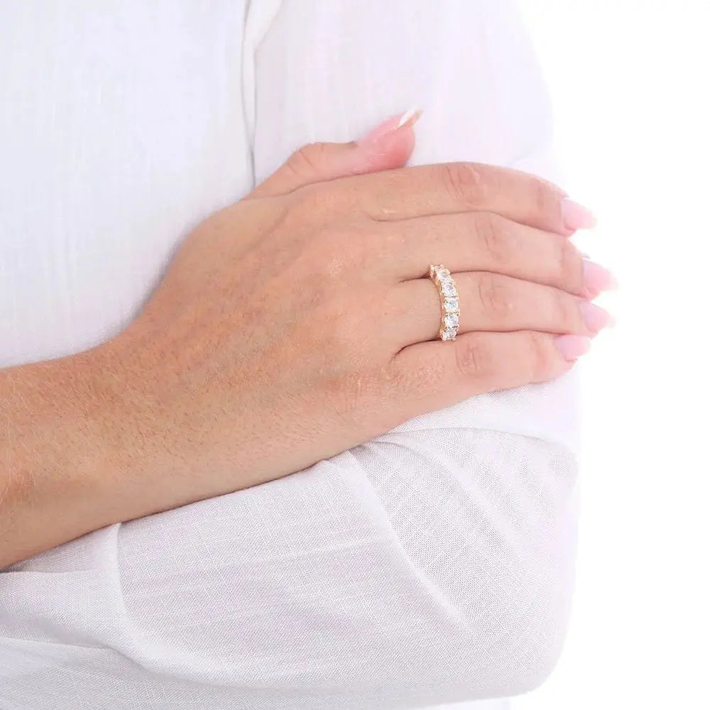 Tamis Jewellery 18k Gold Plated Zirconia Studded Ring - Tamis Jewellery Ireland