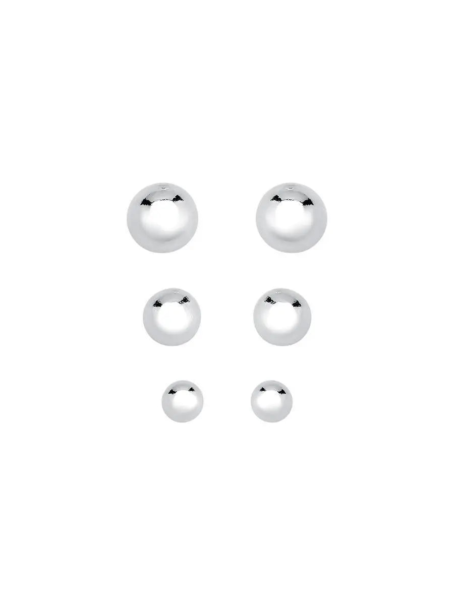 925k Silver Ball Trio Earrings - Tamis Jewellery Ireland