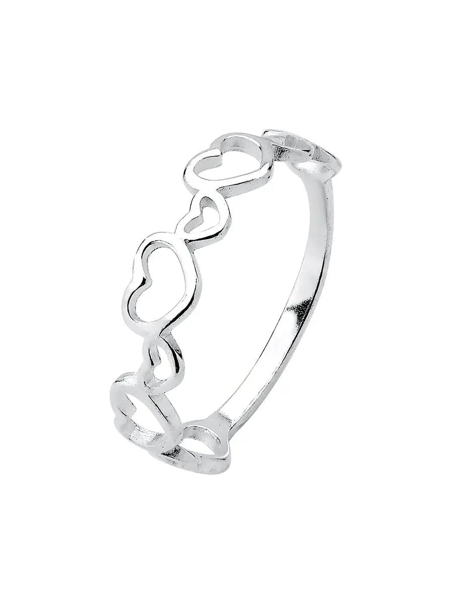 925k Silver Hollow Hearts Ring - Tamis Jewellery Ireland
