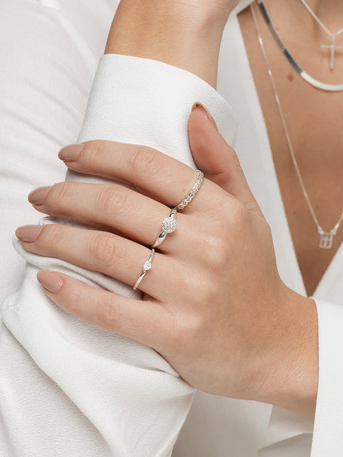 Colorless Zirconia Ring – Sterling Silver 925