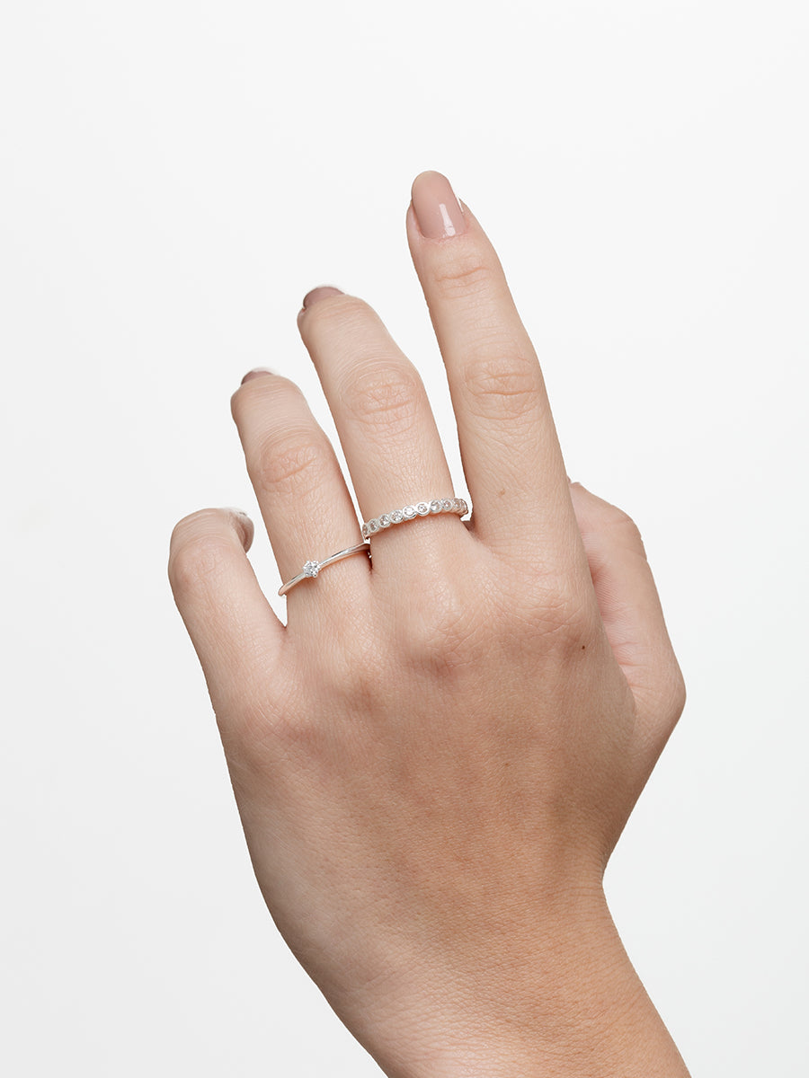 Colorless Zirconia Ring – Sterling Silver 925