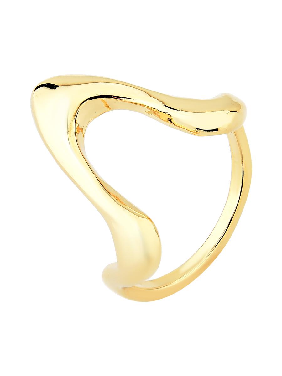 Organic V Gold Ring – 18k Gold Plated Nature-Inspired Ring