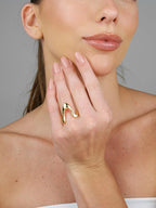 Organic V Gold Ring – 18k Gold Plated Nature-Inspired Ring
