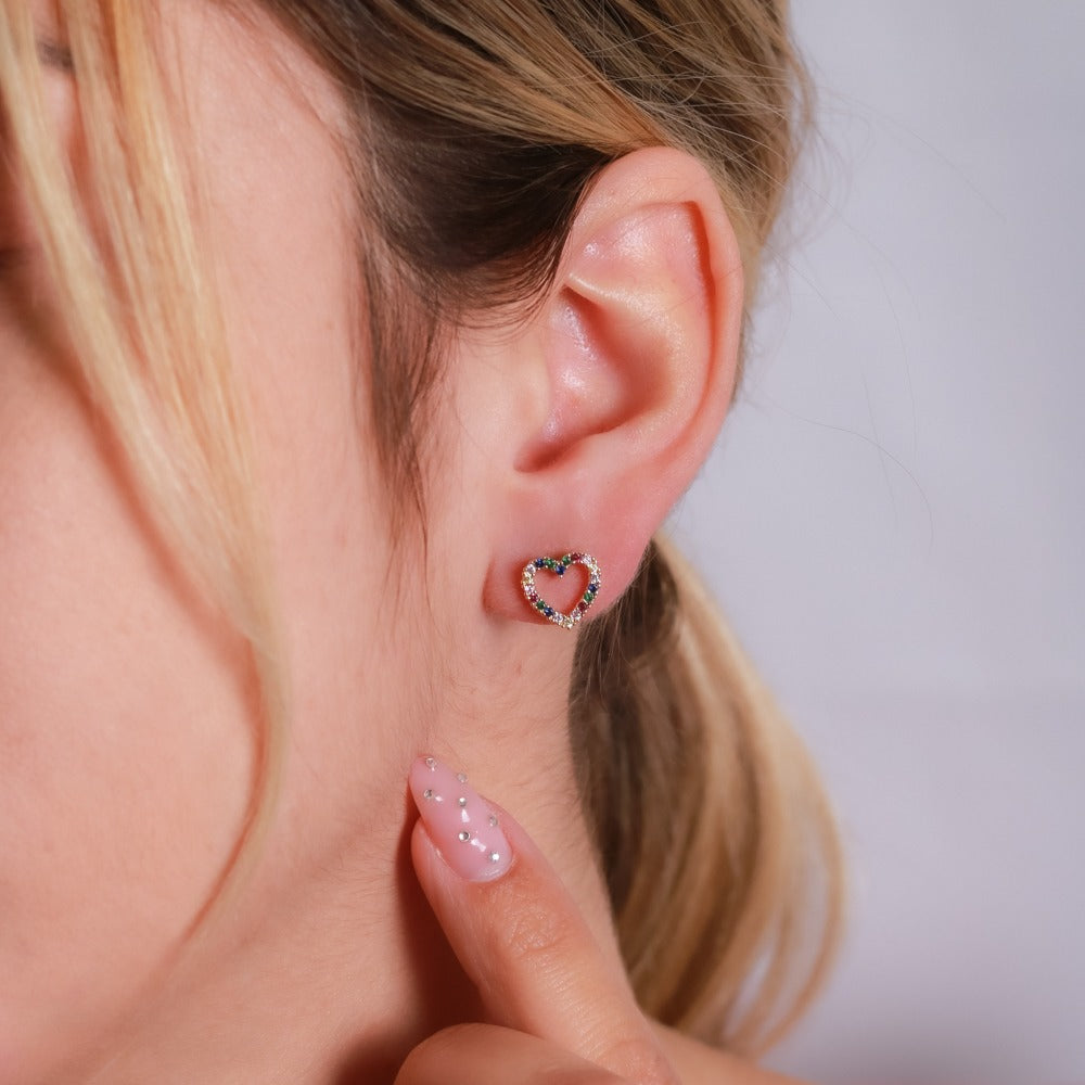 Rainbow love earrings