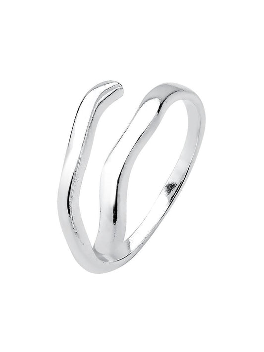 Adjustable Organic Ring in 925 Sterling Silver featuring a unique twisted design for a modern look