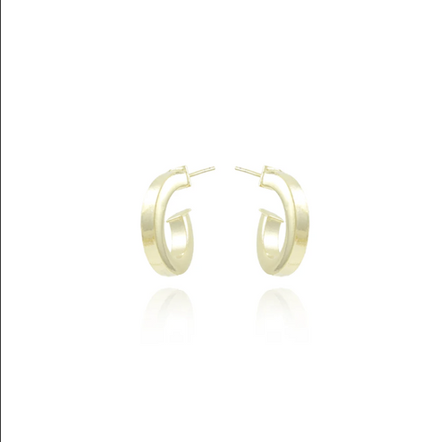 18k Gold Plated medium Half Hoop Earring