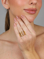 Minimalist openwork gold ring – Brazilian lightweight jewelry in Dublin