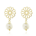 Brincos de margarida banhados a ouro 18K