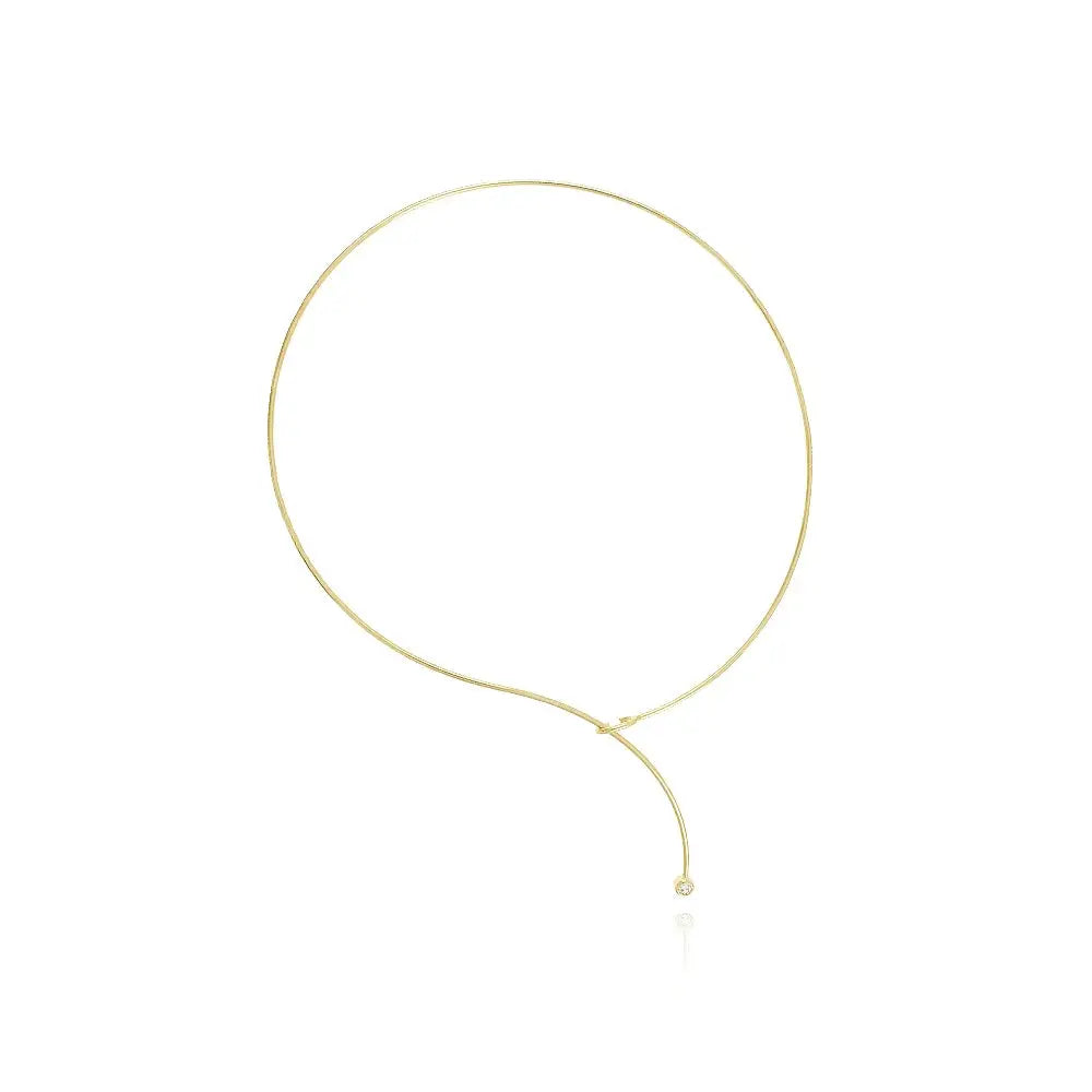 18k Gold Plated Rigid Choker Necklace - Tamis Jewellery Ireland