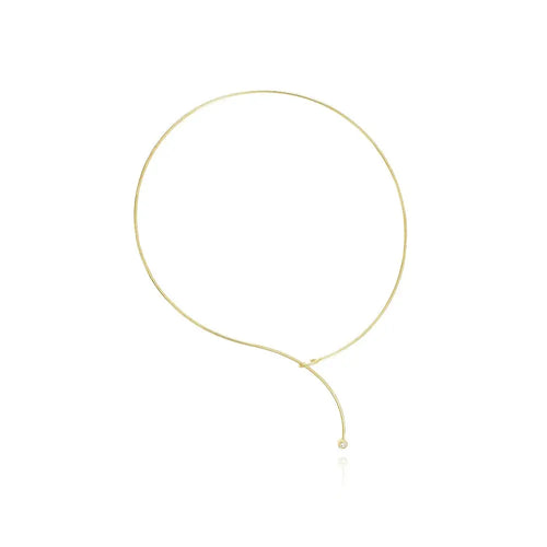 18k Gold Plated Rigid Choker Necklace - Tamis Jewellery Ireland
