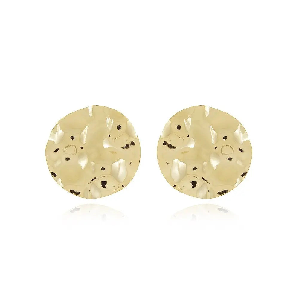 18k Gold Plated Circle Organic Smooth Earrings Ireland - Tamis Jewellery Ireland