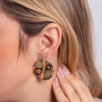 18k Gold Plated Circle Organic Smooth Earrings Ireland - Tamis Jewellery Ireland