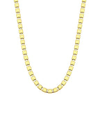 Precision-cut square links on 18K gold choker - Hypoallergenic Dublin necklace