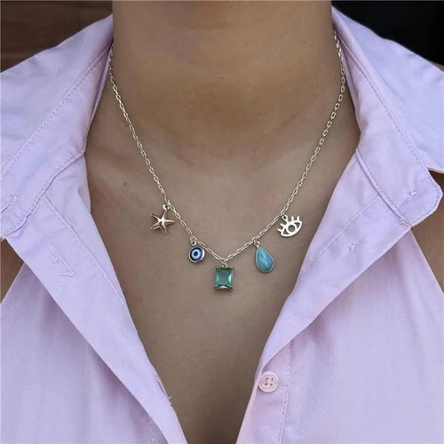 Turquoise Charm Necklace