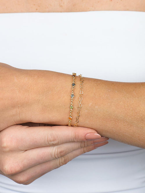 Colorful zirconia heart bracelet styled for day-to-night wear - Dublin fashion
