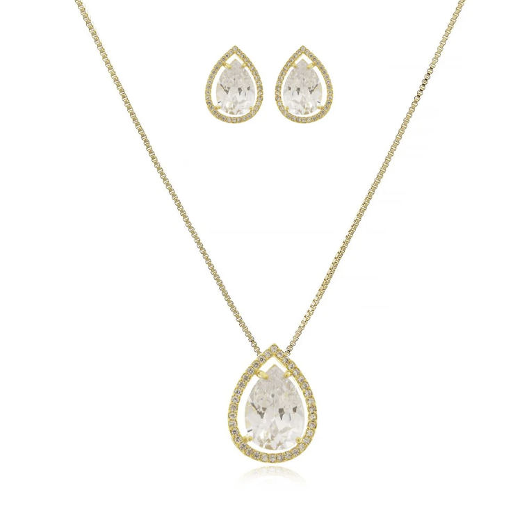 Crystal Drop Jewelry Set
