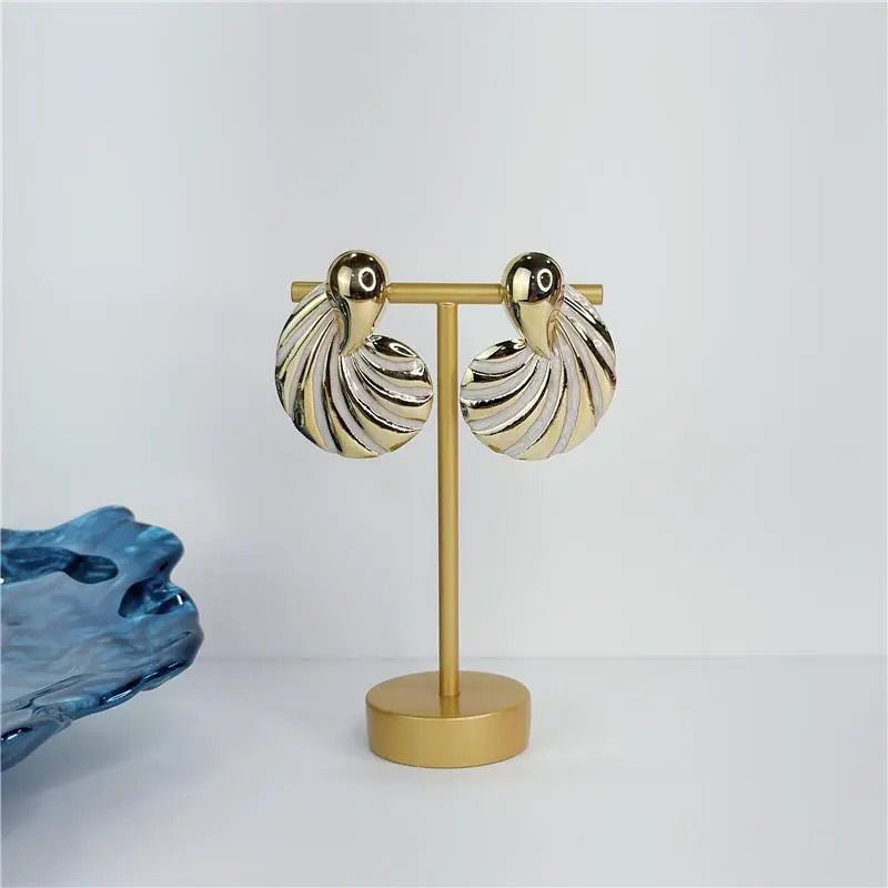Golden Shell Earrings | Gold Plated Statement Earrings