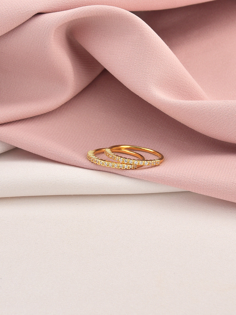 18K gold-plated ring with zirconia - Brazilian women jewelry in Dublin