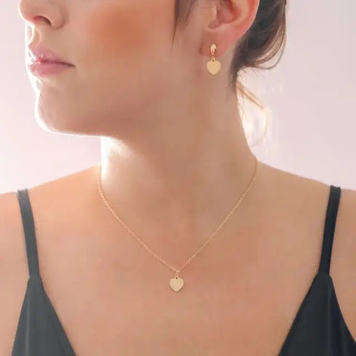 Golden Oval Heart Jewellery Set Ireland - Tamis Jewellery Ireland