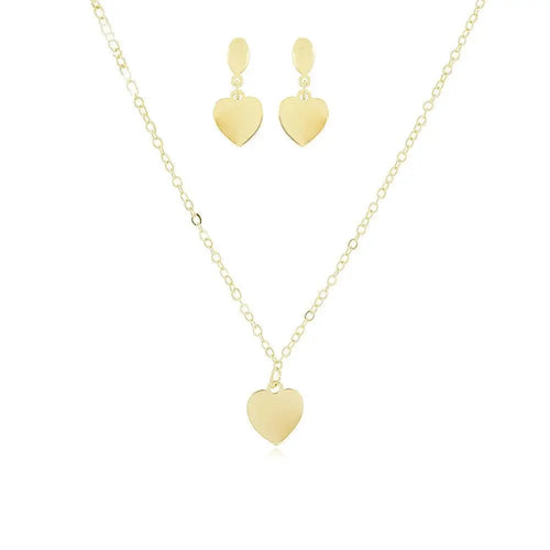 Golden Oval Heart Jewellery Set Ireland - Tamis Jewellery Ireland