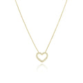 18k Gold Plated Heart Necklace with Crystal Stud - Tamis Jewellery Ireland
