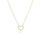 18k Gold Plated Heart Necklace with Crystal Stud - Tamis Jewellery Ireland