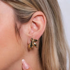 18k Gold Plated Plain Flower Earring - Tamis Jewellery Ireland