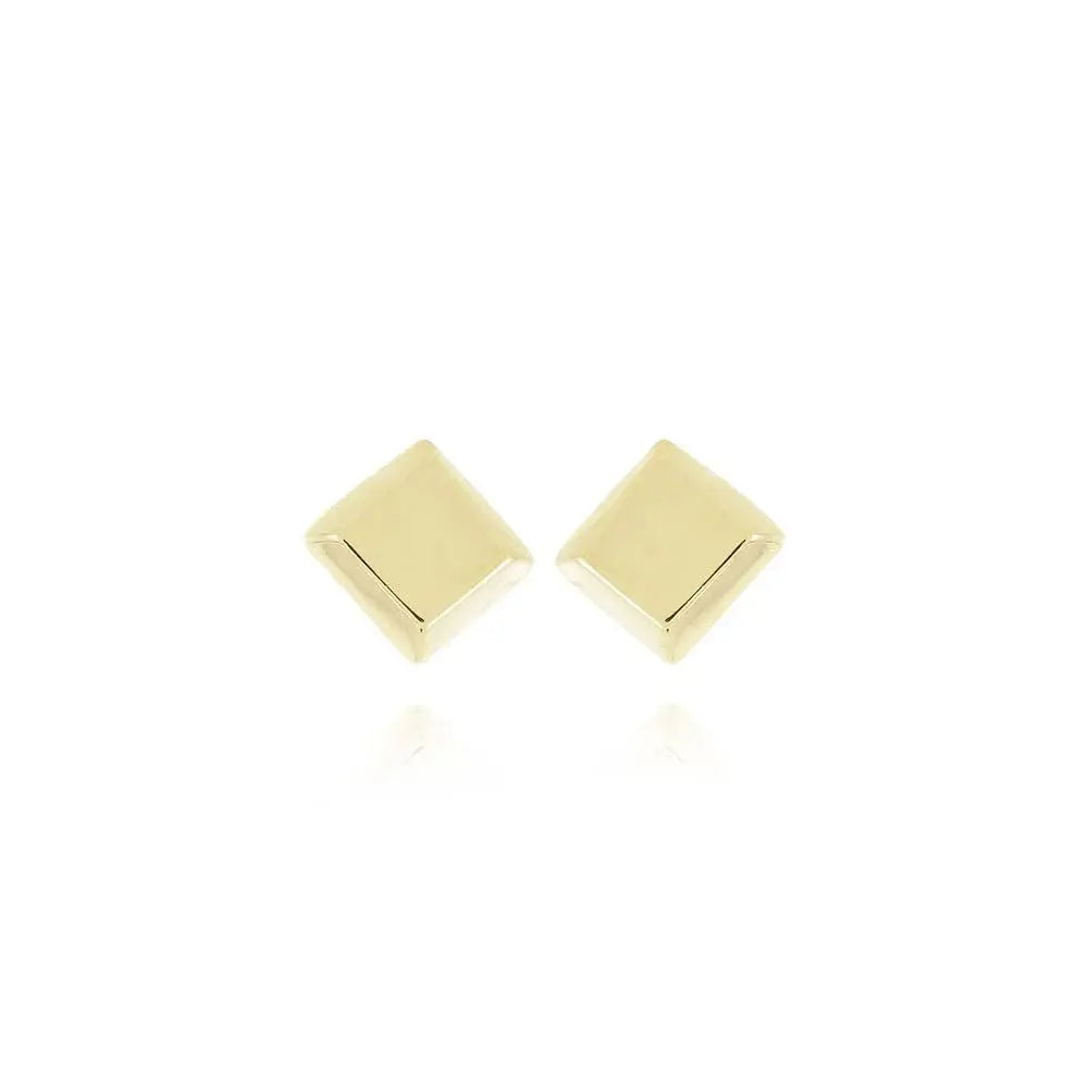 18k Gold Plated Plain Square Earring - Tamis Jewellery Ireland