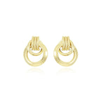 18k Gold Plated Smooth and Detailed Interlaced Earrings - Tamis Jewellery Ireland