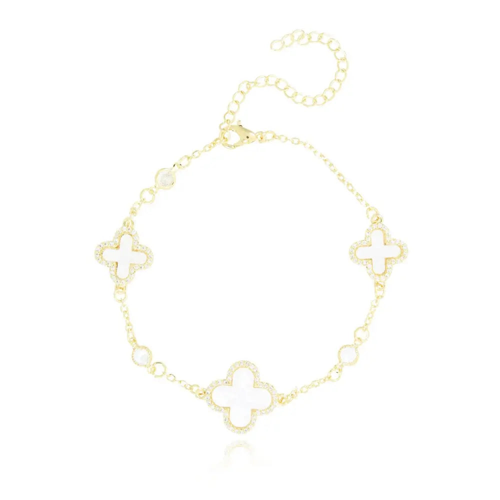 18k Gold Plated White Luck Bracelet - Tamis Jewellery Ireland